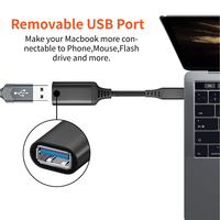 Adaptador USB C a USB 3.0, Cable OTG de 5 Gbps, Tipo C Macho a USB A Hembra, Trenzado de Nailon y Aluminio, Compatible con Laptop