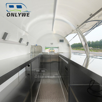 Remolque de Comida Blanco Totalmente Equipado ONLYWE, Camión de Comida, Remolque de Catering, Carrito de Comida, Venta de Café, Helados, Postres y Hot Dogs