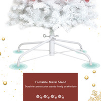 Albero di Natale Artificiale da 180 cm con Luci LED, Albero Natalizio Artificiale a Forma di Cappello di Babbo Natale con 1050 Punte, Albero di Natale Curvo