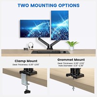 Support de moniteur d'ordinateur à ressort à gaz réglable Support de moniteur à double bras pouvant contenir de 4.4 à 17.6 lb et des écrans de 13 à 32 pouces