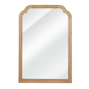 Espejo decorativo con marco de madera maciza de 24 x 36 pulgadas, color madera natural, con esquinas redondeadas, para dormitorio, baño, sala de estar, entrada. - Product Image 5