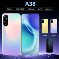 Smartphone Android 5G Deca Core A38 Prix Usine Version Globale 2026 16 Go+1 To Écran OLED 7,3 Pouces 120 Hz Grande Autonomie Batterie 108 MP Caméra