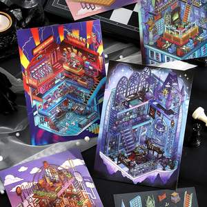 3 o 4 unids/pack el decimosexto y decimoséptimo de <span class=keywords><strong>la</strong></span> serie Six Bombs de negocios de hoy INS Scenic Handbook DIY Stickers - Product Image 2