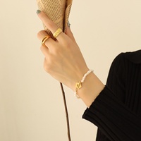 Juego de Joyería para Mujer Chapado en Oro de 18k al por Mayor, Collar y Pulsera de Acero Inoxidable con Perlas de Imitación Barrocas, para Compromiso y Boda