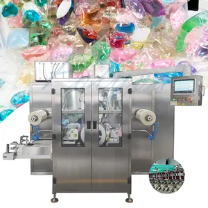 Polyva detergent pod laundry full automatic loading packing liquid oil filling and sealing machine