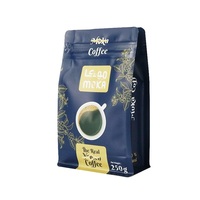 Imprimé personnalisé refermable carré zip-lock avec valve fermeture éclair pochettes debout sacs haricots gousset fond plat emballage sac de café