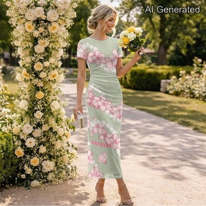 Robe <span class=keywords><strong>de</strong></span> soirée personnalisée OEM, robe <span class=keywords><strong>de</strong></span> soirée à imprimé floral hawaïen pour femmes, tenues longues et sexy - Product Image 6