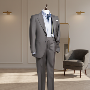 <span class=keywords><strong>Traje</strong></span> de negocios para hombre de <span class=keywords><strong>corte</strong></span> <span class=keywords><strong>italiano</strong></span> hecho a medida de alta calidad 100% lana gris conjunto de tres piezas con chaqueta de dos botones - Product Image 4