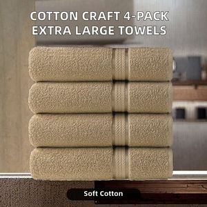 Toallas de Baño Extra Grandes Ultra Suaves COTTON CRAFT, Paquete de 4, Color Sólido, Absorbentes, para Uso Diario, Hotel, Spa, Gimnasio, Ducha - Product Image 2