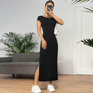 Elegante <span class=keywords><strong>Abito</strong></span> Senza Maniche in <span class=keywords><strong>Maglia</strong></span> a Linea A per Donna, Vita Media, Casual Estivo, Disponibile in Nero, <span class=keywords><strong>Fucsia</strong></span> e Rosso Rosa - Product Image 2