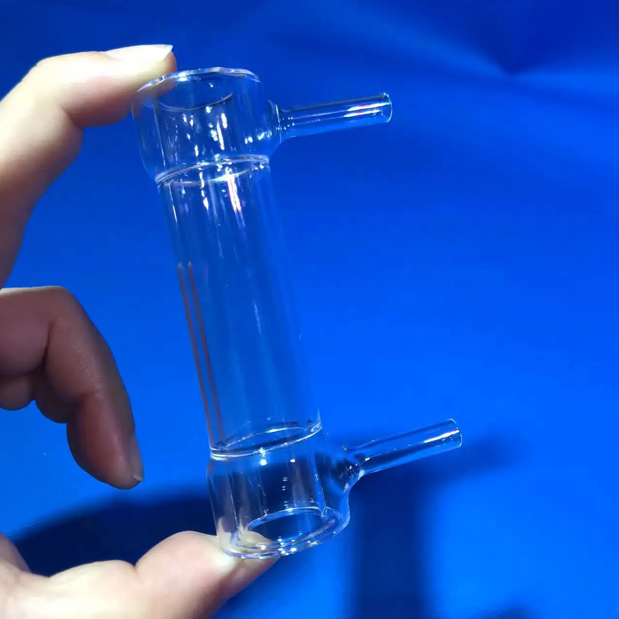 Custom laboratory double clear quartz glass tube diverter tube Condensing tube