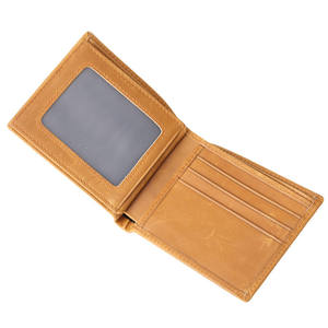 15482-5 Crazy Horse Leather Men's Wallet Clip Piel de vaca genuina RFID Vintage Multi-Card Slots Short Loose-Leaf Grabado láser - Product Image 6