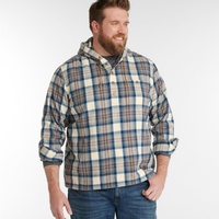 Kemeja Vintage Lengan Panjang Double Breasted Model Santai Ukuran Besar Berbahan Fleece Quilted Gaya Western Kasual Bermotif Kotak-kotak untuk Musim Gugur