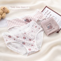 도매 곰 딸기 면 속옷 여자의 중층 대형 일본 귀여운 만화 항균 Boyshort 소녀
