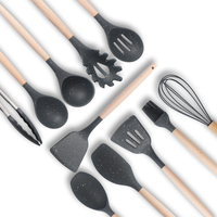 Vente en gros de kit d'ustensiles de cuisine 12 pièces antiadhésifs kit de cuisson en silicone