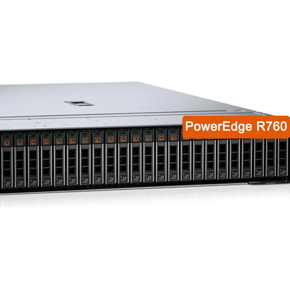 Neues Server R760 Dell 2.5 "-Gehäuse mit bis zu 24 NVMe Passive Drives 2 CPU