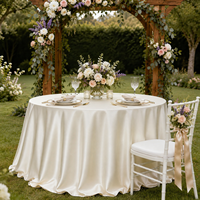 Nappe ronde en satin épais de luxe, élégante et réutilisable, pour mariage, banquet, hôtel, fête, décoration d'événements
