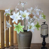 3-koppige plakband Kunstmatige leliebloemen Hotel Kunstmatige bruiloft Bloemendecoratie Huwelijksviering Decor