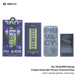 REMAX อุปกรณ์ป้องกันหน้า<span class=keywords><strong>จอ</strong></span>กระจกเทมเปอร์สำหรับโทรศัพท์มือถืออุปกรณ์ป้องกันหน้าจอสำหรับ <span class=keywords><strong>iPhone</strong></span> 17 18 PRO MAX ขนาด GL-10 360 ° - Product Image 2