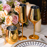 Verre à vin populaire de luxe best-seller plaqué or rose argent violet gobelets multicolores gobelet à vin en verre