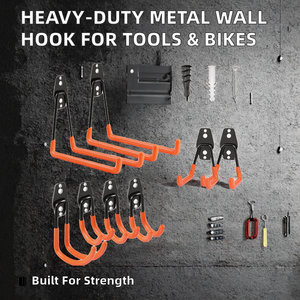 Set di <span class=keywords><strong>Ganci</strong></span> Robusti per Garage - <span class=keywords><strong>Ganci</strong></span> Utilitari Antiscivolo da Parete per Organizzare Biciclette, Scale, Attrezzi, Attrezzature da Giardino - Product Image 2