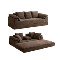 Canapé-lit convertible deux places avec fonction inclinable, porte-gobelets escamotable et poches de rangement – Idéal pour appartement