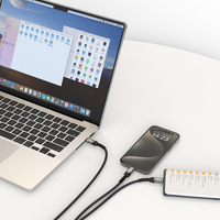 Kabel pengisian daya Cepat USB C ganda, 140W kabel Data Tipe C 2 dalam 1 untuk MacBook iPad iPhone 16 15