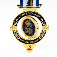 Médaille personnalisée avec logo, médaille en émail gravée, médaille rotative pour événements sportifs, récompense de championnat, médaille d'anniversaire