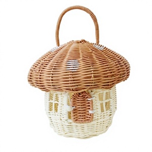 Cesta de Almacenamiento de Hongos de Mimbre Tejido con Asa, Ecológica y Decorativa, Tendencia 2026, para Habitación Infantil y Decoración del Hogar - Product Image 4