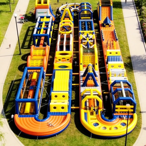 Pista de Obstáculos Inflable de PVC para Carreras Comerciales de 5K, Pista Doble Gigante para Interiores y Exteriores, Equipo de Juegos para Eventos, Escuelas y Parques - Product Image 1