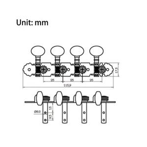 Mécaniques d'accordage pour <span class=keywords><strong>mandoline</strong></span> Chrome 4R+ 4L, chevilles d'accordage pour <span class=keywords><strong>mandoline</strong></span>, chevilles d'accordage pour guitare, pièces de guitare - Product Image 2