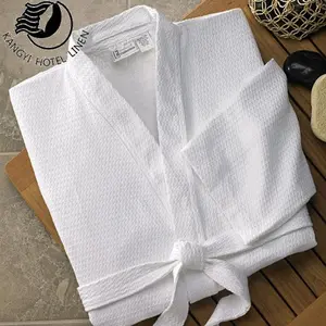 Hot Selling Unisex White Hotel100 % Cotton White Hotel Collection Waffle Spa Bath Robe