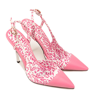 Sandales à talons hauts pour femme, grande taille 47, motif léopard patchwork, à bride arrière, escarpins à bout pointu fermé - Product Image 6