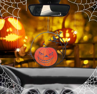 Décoration de porte d'Halloween en fer forgé en forme de citrouille, faite à la main, durable, pour intérieur