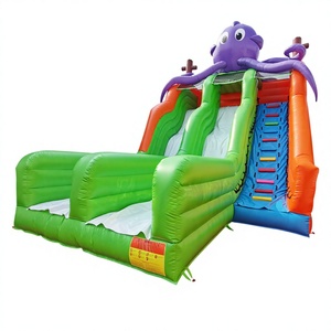 สไลเดอร์เป่าลมแบบแห้งสำหรับเด็ก รุ่น Octopus คุณภาพเชิงพาณิชย์ ทำจาก PVC พร้อมบันไดปีนป่าย และรางคู่ - Product Image 1