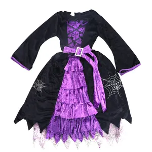 Costume de sorcière d'Halloween, tenue de soirée pour filles, carnaval d'Halloween, cosplay