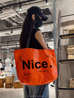 Sacs de courses personnalisables en PP laminé avec poignées tissées, grande capacité, imperméables et réutilisables pour de multiples scénarios