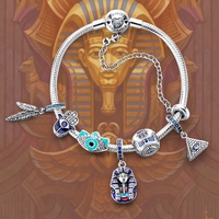 Breloques pendantes en argent sterling 925, croix, ange, pyramide, pharaon, perles, pendentifs compatibles avec les bracelets Pan originaux, breloques pour bijoux DIY
