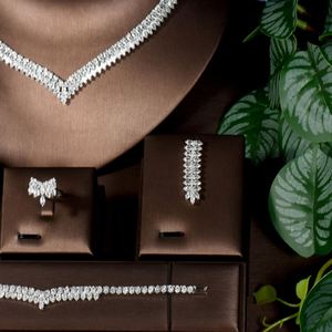 New Jewellery <b>Set</b> Temperament Premium Cubic Zirconia <b>Necklace</b> Earrings Party Gift <b>Bridal</b> Wedding Charm Design S-36 - Product Image 3