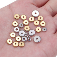 Disque d'Espacement Rond Plat en Acier Inoxydable 18k PVD Plaqué Or pour la Fabrication de Bijoux, Fournisseurs de Bijoux