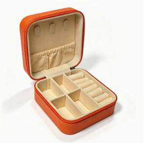 Estuche Organizador de Joyas de Cuero PU de Alta Calidad, Pequeño, Mini, Portátil, Personalizado, para Guardar Aretes, Collares y Anillos, con Cierre de Cremallera - Product Image 6