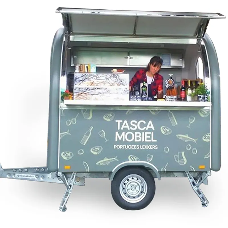 Remolque de café, carrito de pizza para aperitivos callejeros, camión de comida rápida, carrito de perro caliente, venta