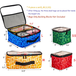 Sac de rangement moderne pour jouets à motif de grille pour enfants pour briques <span class=keywords><strong>Lego</strong></span> Transparent TPU Top Small Toy Packaging <span class=keywords><strong>Cube</strong></span> Cleaning Container - Product Image 5