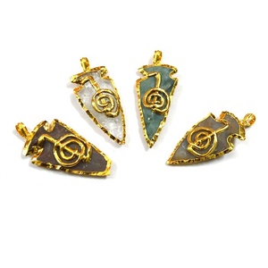 Pendentifs en forme de flèche, lot de 50 pièces, pendentif en galvanoplastie, mélange "ras de cou Reiki" - Product Image 1