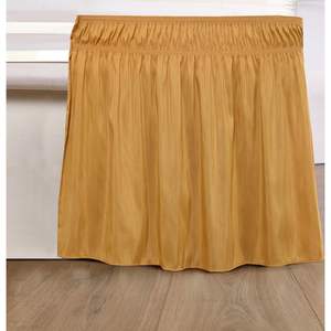 Falda de Cama de Algodón Dorado, Tamaño Queen, 12 Pulgadas de Profundidad, Ajuste Elástico, Calidad de Hotel, Sin Arrugas, Color Sólido - Product Image 1