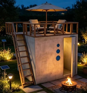 Casa Modular <span class=keywords><strong>de</strong></span> Acero <span class=keywords><strong>de</strong></span> Alta Resistencia, Impermeable, Resistente a Explosiones, Micro-Casa Integrada con <span class=keywords><strong>Terraza</strong></span> <span class=keywords><strong>de</strong></span> Ocio y Gimnasio - Product Image 1