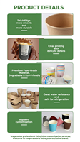 Tasse à soupe en papier kraft jetable étanche de qualité alimentaire à emporter bol à soupe profond et chaud avec logo d'impression personnalisé