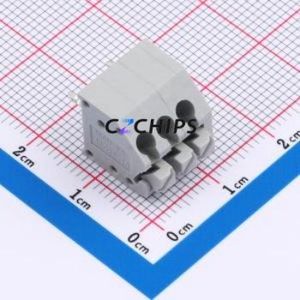 MX250-3.5-03P-B-GY01-Cu-A Spring Terminal Block P=3.5mm Connector ( Construction: 1x3P )( Pitch: 3.5mm )( Color: Gray ) - Product Image 1