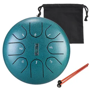 Hluru Mini Percussie Steel Tong Drum Voor Kinderen 6 Inch 8 Muziekinstrumenten Voor Kinderen Handpan Percussie Met Bult THC8-6