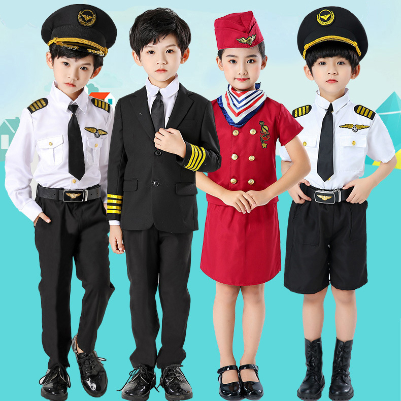 Kids Pilot Costume Professional Role Play